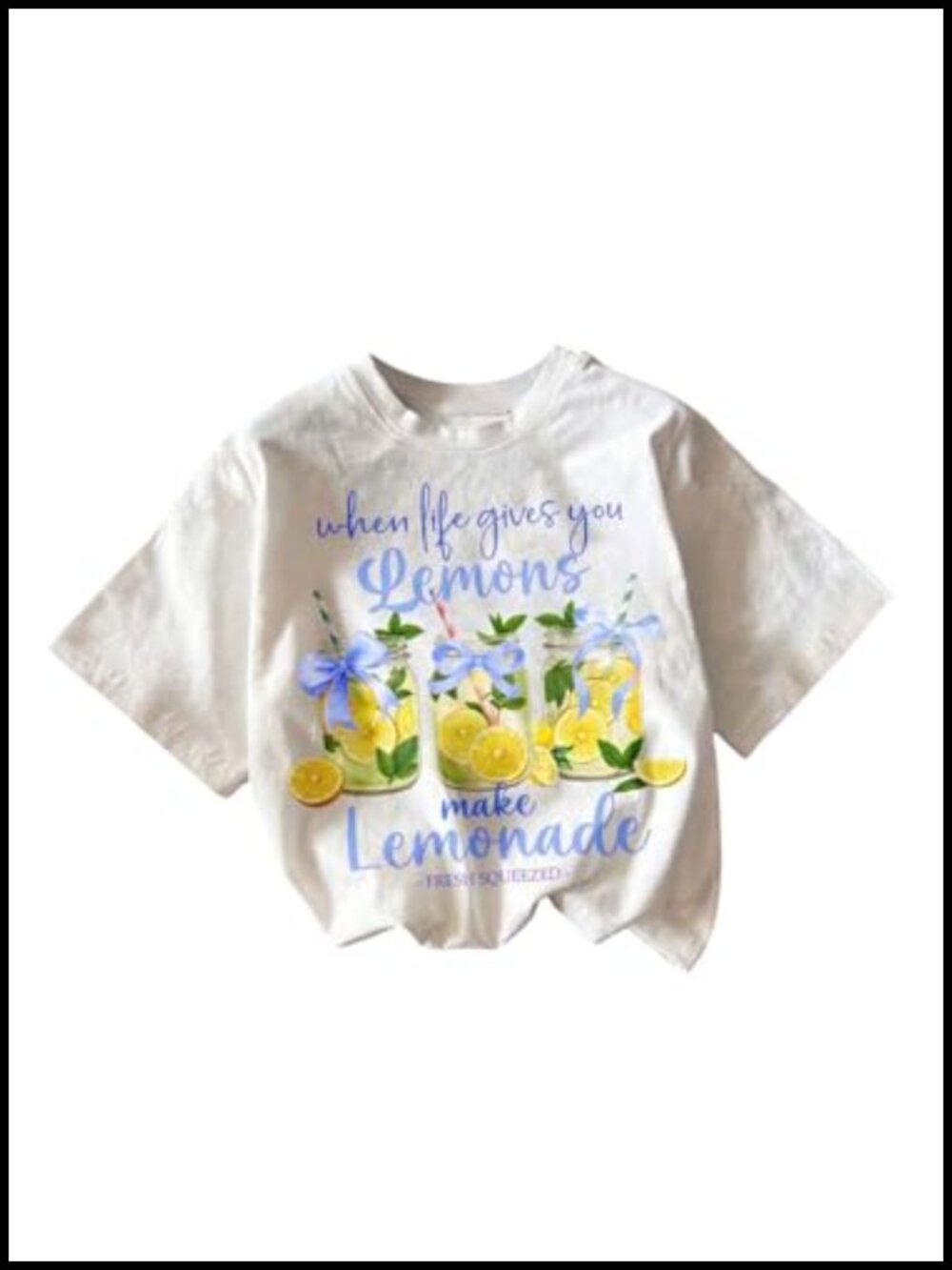 Girls Graphic Tee Retro 90s Sun Print Short Sleeve Summer T-Shirt